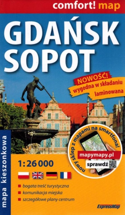 Gdańsk, Sopot 1:26 000. Laminowany plan miasta / Mapa kieszonkowa wydawnictwa ExpressMap. Okładka
