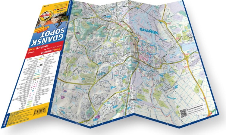 Gdańsk, Sopot 1:26 000. Laminowany plan miasta / Mapa kieszonkowa wydawnictwa ExpressMap. Składanie mapy