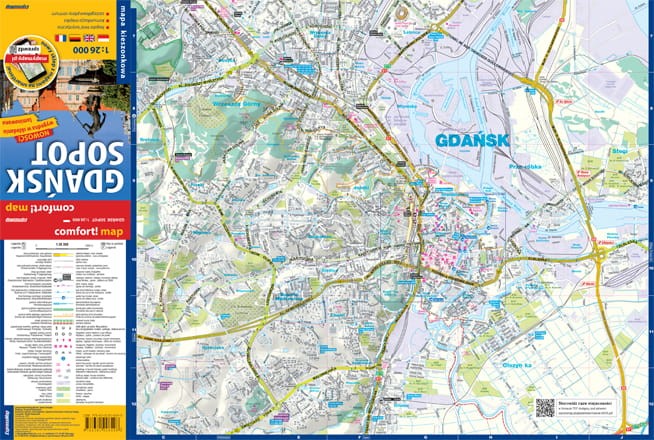 Gdańsk, Sopot 1:26 000. Laminowany plan miasta / Mapa kieszonkowa wydawnictwa ExpressMap. Pierwsza strona