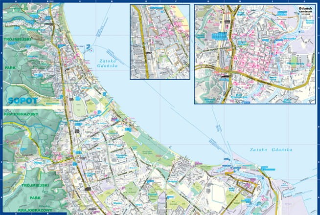 Gdańsk, Sopot 1:26 000. Laminowany plan miasta / Mapa kieszonkowa wydawnictwa ExpressMap. Druga strona