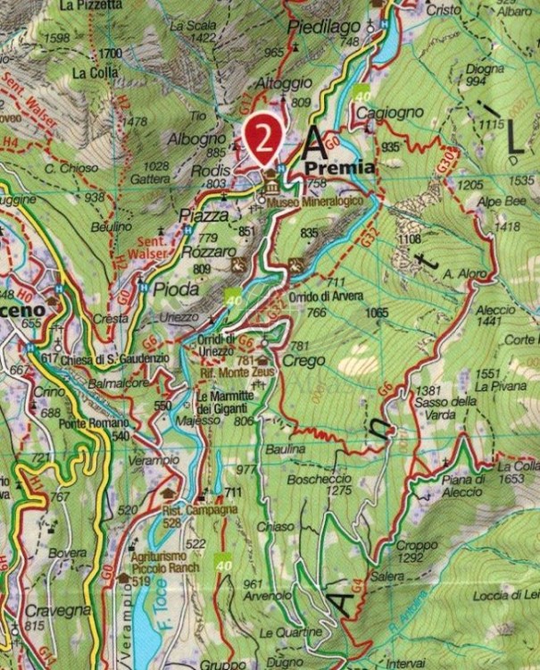 Parco Naturale Alpe Veglia e Alpe Devero Valle Antigorio, Val Formazza. Wodoodporna mapa turystyczna 89 wydawnictwa Kompass. Fragment 2