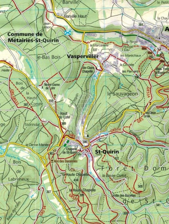 Elsass, Vogesen Nord, Hagenau, Strassburg / Alzacja, cz. północna, Wogezy, Haguenau, Strasbourg. Zestaw dwóch map turystycznych 2220 wydawnictwa Kompass. Mapa 2 - fragment 1