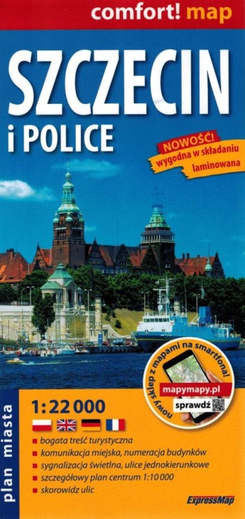 Szczecin i Police 1:22 000. Laminowana mapa / plan miasta wydawnictwa ExpressMap. Okładka