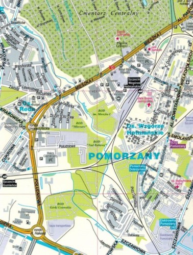 Szczecin i Police 1:22 000. Laminowana mapa / plan miasta wydawnictwa ExpressMap. Fragment 1