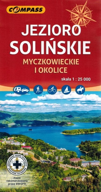 Jezioro Solińskie, Myczkowieckie i okolice. Mapa turystyczna wydawnictwa Compass. Okładka