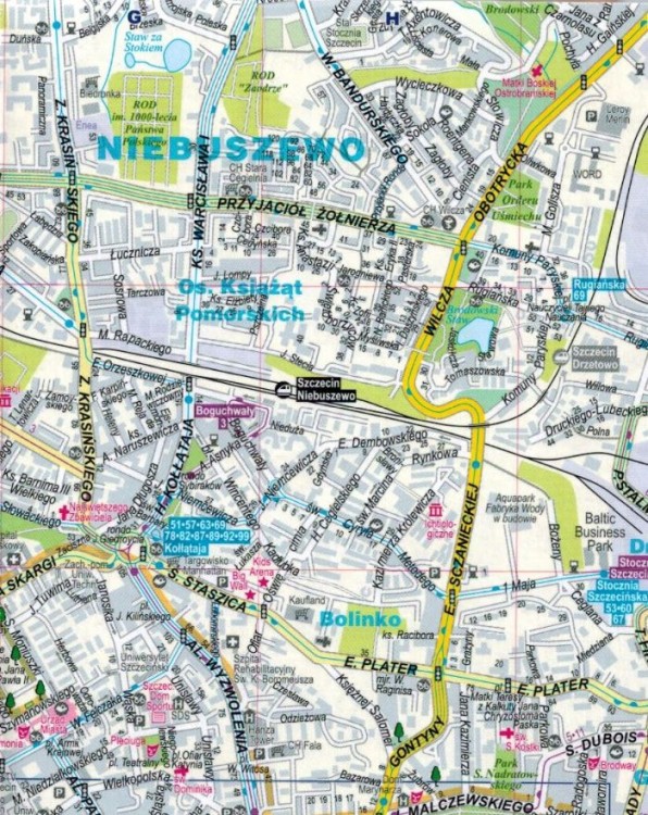 Szczecin, Świnoujście, Police 1:22 000. Foliowana mapa / Plan miasta wydawnictwa ExpressMap. Fragment 1