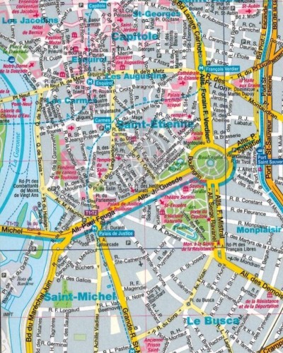 Tuluza / Toulouse 1:15 000. Laminowana mapa / Plan miasta wydawnictwa ExpressMap. Fragment 1