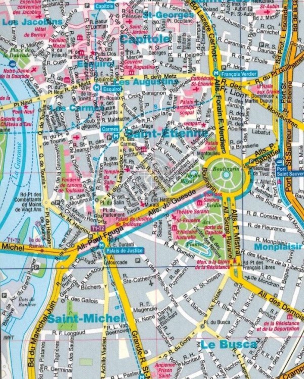 Tuluza / Toulouse 1:15 000. Laminowana mapa / Plan miasta wydawnictwa ExpressMap. Fragment 1