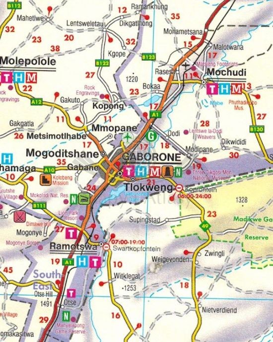 Botswana 1:1 100 000. Mapa samochodowo-turystyczna wydawnictwa Freytag & Berndt. Fragment 2