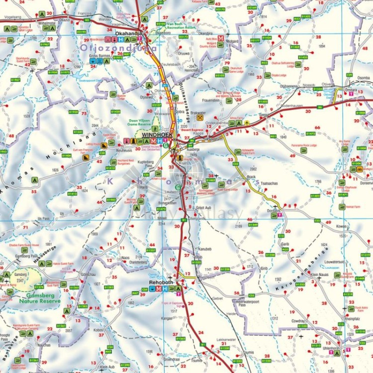 Botswana 1:1 100 000. Mapa samochodowo-turystyczna wydawnictwa Freytag & Berndt. Fragment 3