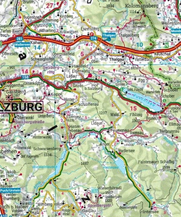 Górna Austria / Oberosterreich - Salzkammergut 1:200 000. Mapa samochodowo-turystyczna /2/ wydawnictwa Freytag & Berndt. Fragment 1