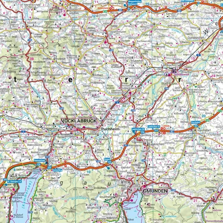 Górna Austria / Oberosterreich - Salzkammergut 1:200 000. Mapa samochodowo-turystyczna /2/ wydawnictwa Freytag & Berndt. Fragment 3