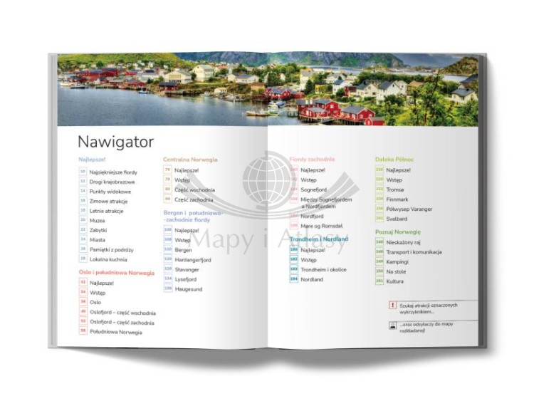 Norwegia "Inspirator Podróżniczy". Przewodnik + mapa wydawnictwa Pascal. Spis treści