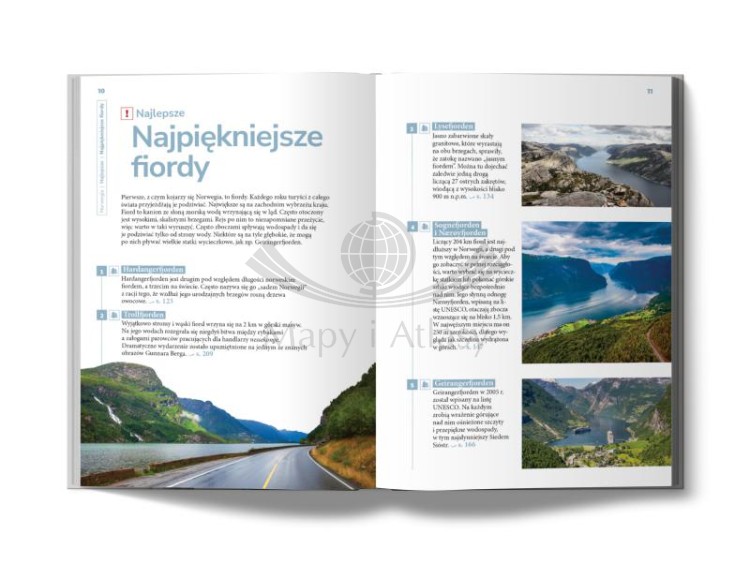 Norwegia "Inspirator Podróżniczy". Przewodnik + mapa wydawnictwa Pascal. Przykładowa strona 1