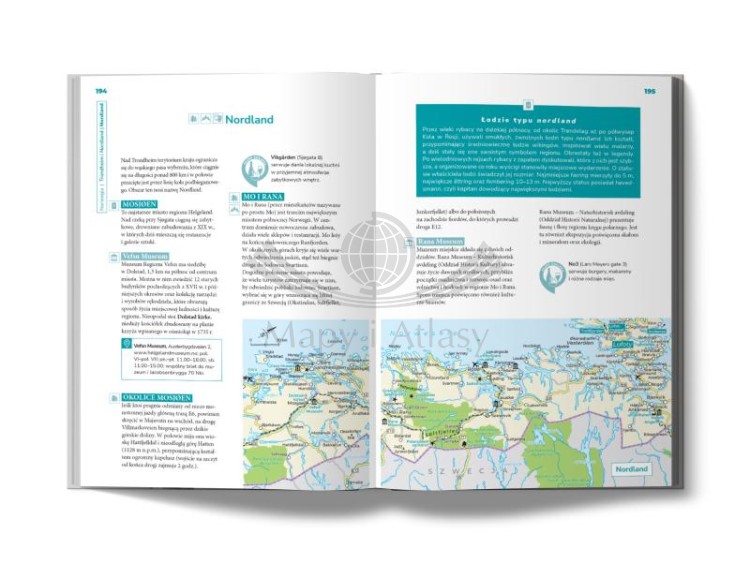 Norwegia "Inspirator Podróżniczy". Przewodnik + mapa wydawnictwa Pascal. Przykładowa strona 2