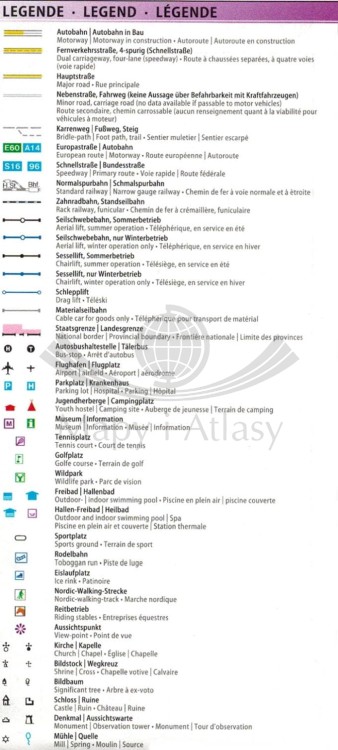 Środkowa Karyntia. Północne okolice Klagenfurtu, Alpy Gurktalskie / Mittelkarnten, Gurktaler Alpen, Friesach, Feldkirchen, St. Veit an der Glan. Mapa turystyczna WK 231 wydawnictwa Freytag & Berndt. Legenda 1