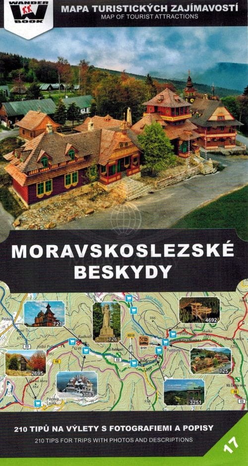 Moravskoslezske Beskydy / Beskid Śląsko-Morawski 1:80 000. Mapa atrakcji turystycznych 17. Wander Book