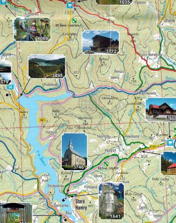 Moravskoslezske Beskydy / Beskid Śląsko-Morawski 1:80 000. Mapa atrakcji turystycznych 17 wydawnictwa Wander Book. Fragment 1