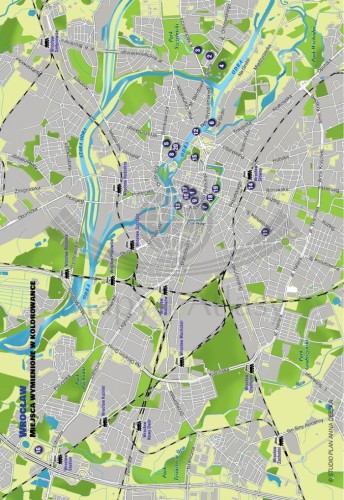 Wrocław. Kolorowanka i ciekawostki wydawnictwa Galileos. Mapa