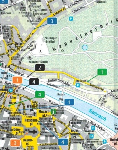 Salzburg 1:8 000. Wodoodporna mapa / plan miasta wydawnictwa Freytag & Berndt. Fragment 1