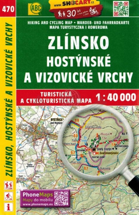 Zlin, Góry Hostyńskie i Wizowickie / Zlinsko, Hostynske a Vizovicke Vrchy. Mapa turystyczna 470 wydawnictwa Shocart. Okładka