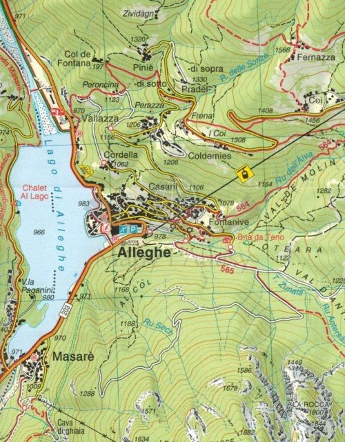 Marmolada, Pelmo, Civetta, Moiazza 1:25 000. Mapa turystyczna 015 wydawnictwaTabacco. Fragment 2