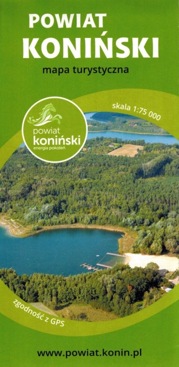 Powiat koniński 1:75 000. Mapa turystyczna wydawnictwa TopNovum. Okładka