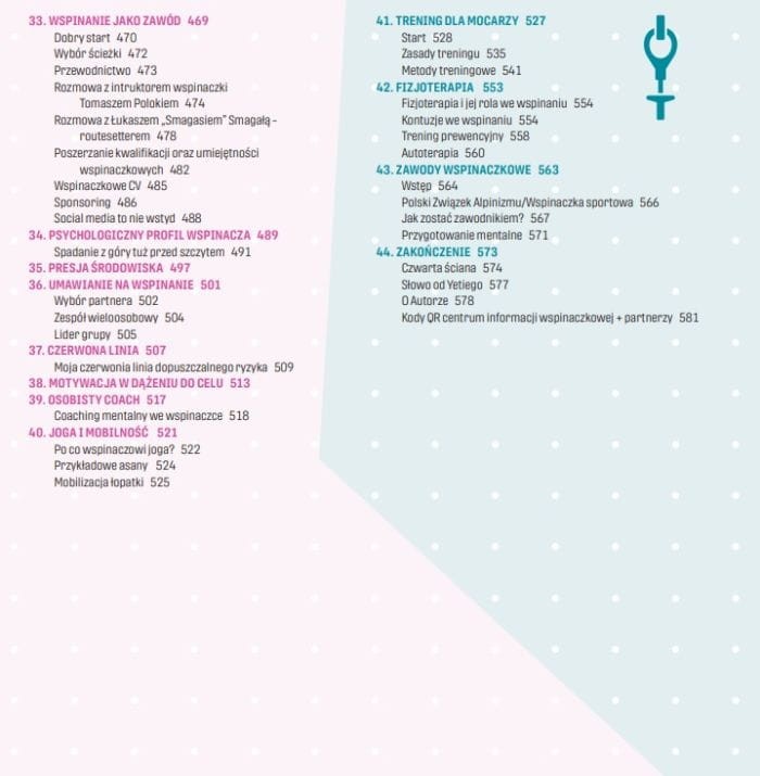 #Wspinaczka. O krok dalej. Podręcznik dla zaawansowanych. Marcin "Yeti" Tomaszewski wydawnictwa Bezdroża. Spis treści 2