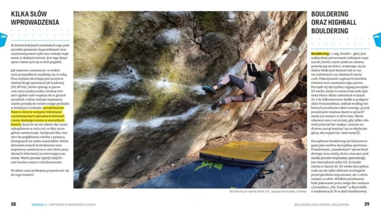 #Wspinaczka. O krok dalej. Podręcznik dla zaawansowanych. Marcin "Yeti" Tomaszewski wydawnictwa Bezdroża. Przykładowe strony 1