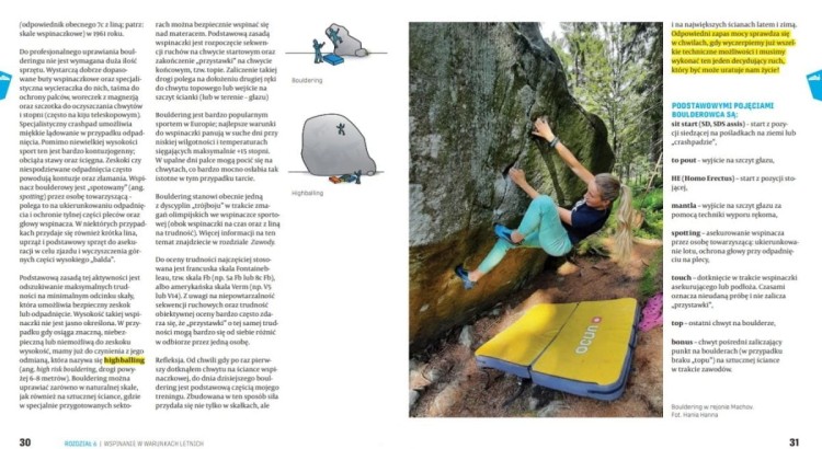 #Wspinaczka. O krok dalej. Podręcznik dla zaawansowanych. Marcin "Yeti" Tomaszewski wydawnictwa Bezdroża. Przykładowe strony 2
