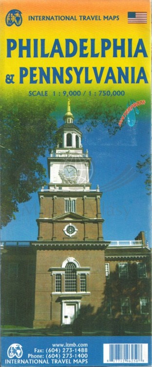 Filadelfia. Wodoodporna mapa samochodowo-turystyczna wydawnictwa ITMB. Okładka