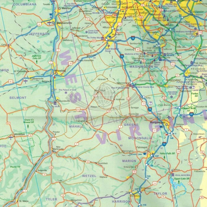 Filadelfia. Wodoodporna mapa samochodowo-turystyczna wydawnictwa ITMB. Fragment 2