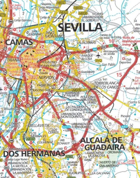 Andaluzja: Costa del Sol 1:200 000. Mapa samochodowo-turystyczna wydawnictwa Kümmerly+Frey. Fragment 1