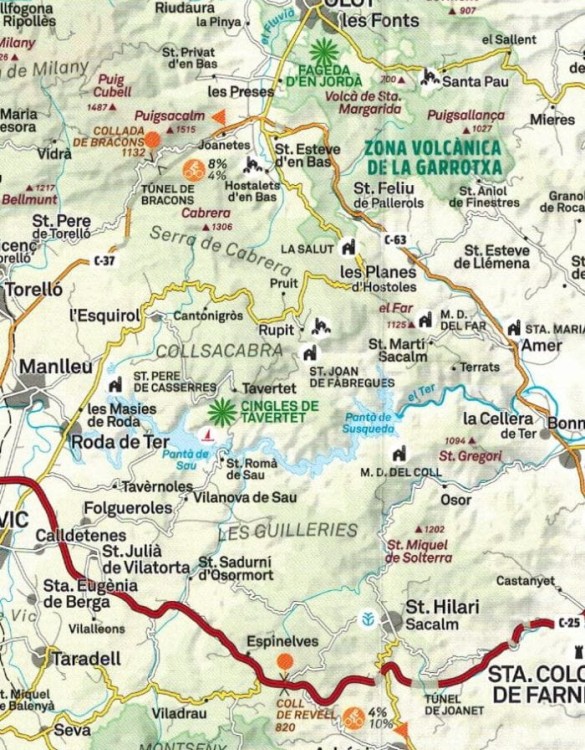 Pireneje 1:350 000. Mapa turystyczna wydawnictwa Editorial Alpina. Fragment 2