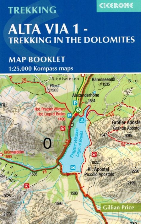 Alta Via 1 - Trekking in the Dolomites. Przewodnik wydawnictwa Cicerone. Broszura z mapami - okładka