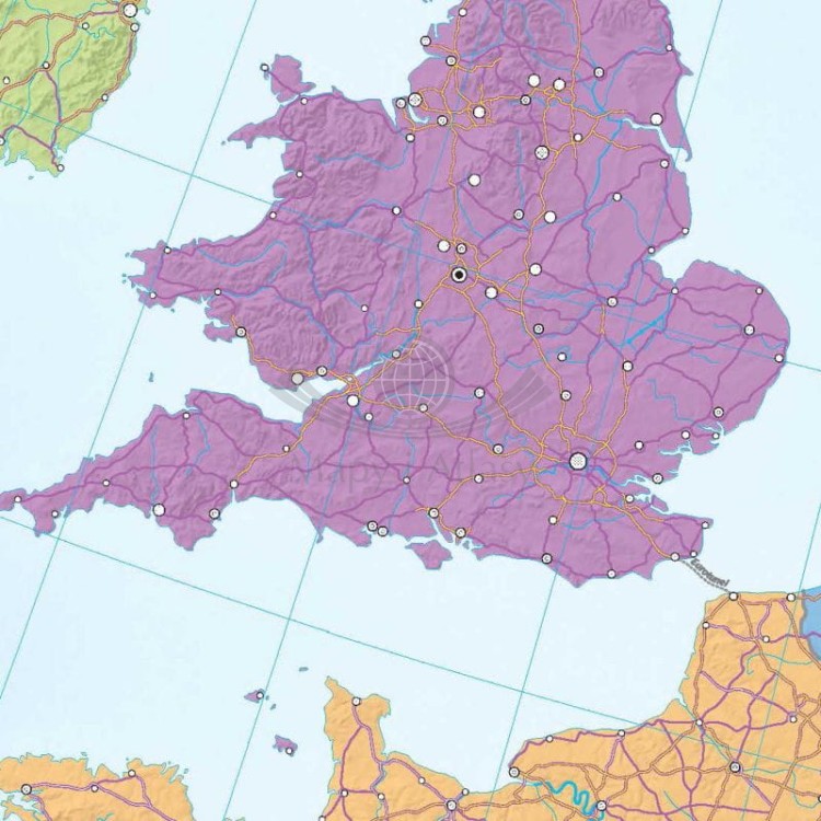 Europa 1:3 250 000. Dwustronna mapa ścienna. Polityczna / do ćwiczeń. Strona do ćwiczeń - fragment 1