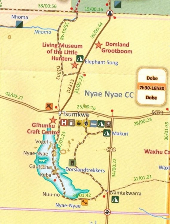 Namibia 1:1 000 000. Wodoodporna mapa samochodowo-turystyczna wydawnictwa Traveller's Map. Fragment 2