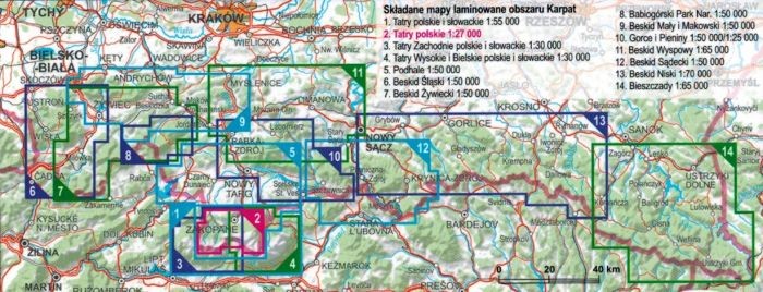 Tatry 1:27 000. Laminowana mapa turystyczna wydawnictwa ExpressMap. Publikacje