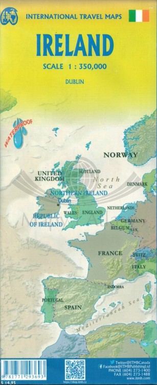 Irlandia mapa samochodowo-turystyczna wydawnictwa ITMB. Okładka tył