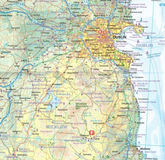 Irlandia mapa samochodowo-turystyczna wydawnictwa ITMB. Fragment 2
