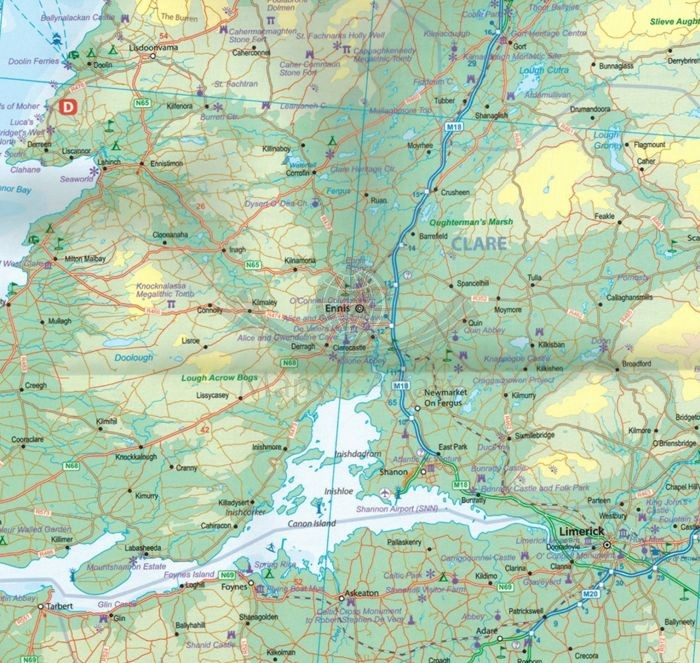 Irlandia mapa samochodowo-turystyczna wydawnictwa ITMB.  Fragment 3