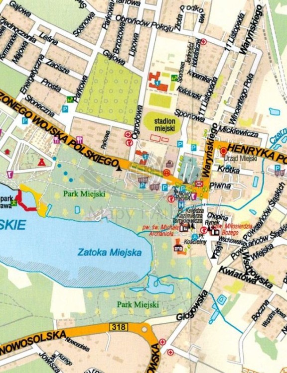 Sława i okolice 1: 50 000 / 1: 15 000. Mapa turystyczna / Plan miasta wydawnictwa Sygnatura. Fragment 2