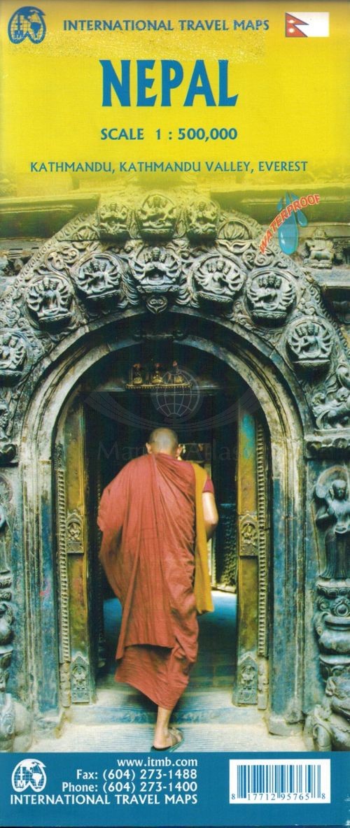 Nepal. Wodoodporna mapa samochodowo-turystyczna. ITMB
