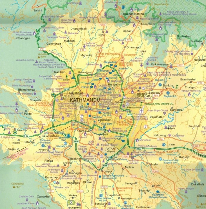 Nepal mapa samochodowo-turystyczna wydawnictwa ITMB. Dodatek 2
