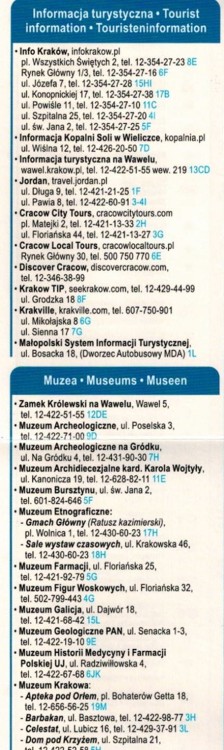 Kraków Stare Miasto i Kazimierz 1: 4000. Mapa / plan miast wydawnictwa Gauss. Informator - fragment