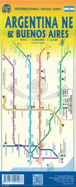 Buenos Aires i północno-wschodnia Argentyna. Mapa samochodowo-turystyczna wydawnictwa ITMB. Okładka tył