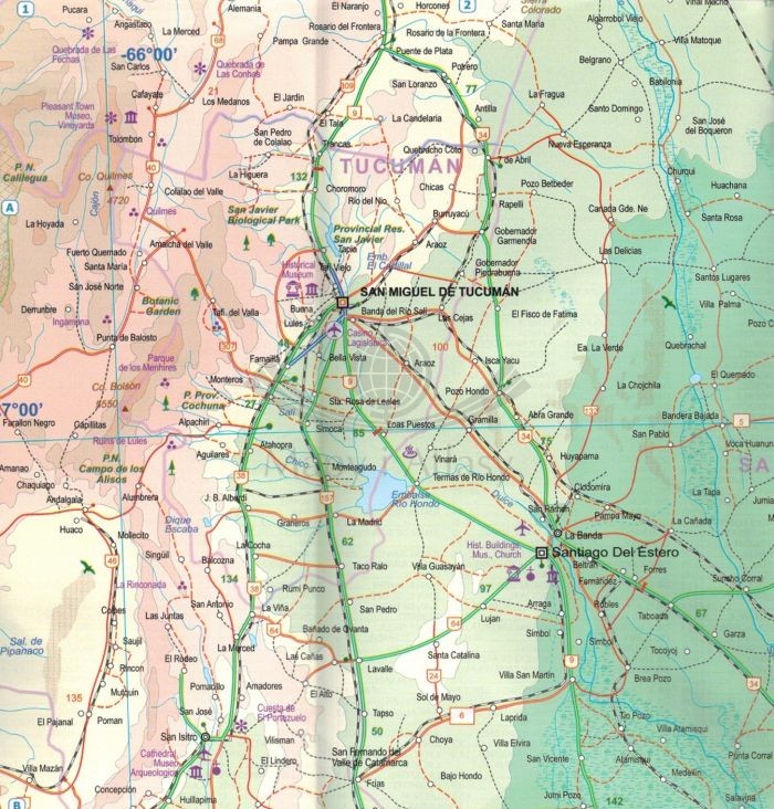 Buenos Aires i północno-wschodnia Argentyna. Mapa samochodowo-turystyczna wydawnictwa ITMB. Fragment 3