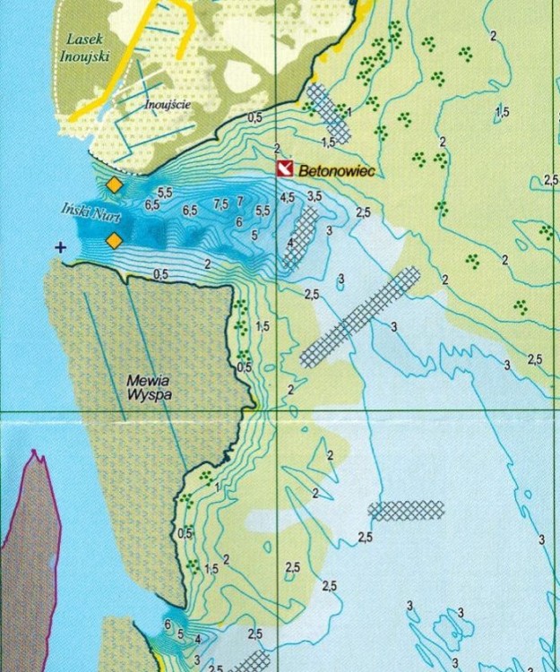 Jezioro Dąbie 1:25 000. Mapa turystyczna + plan batymetryczny wydawnictwa EKO-MAP. Fragment 1