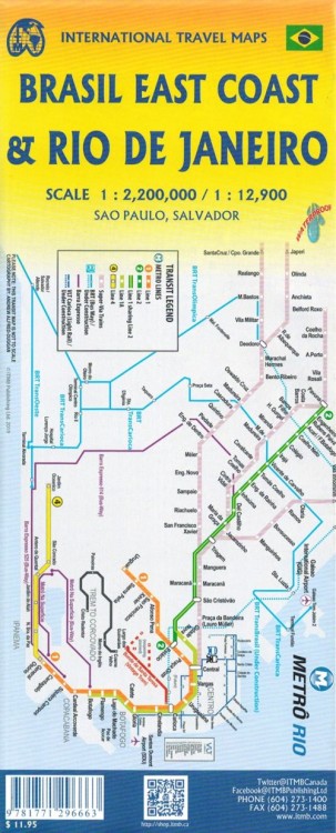 Rio de Janeiro i wschodnie wybrzeże. Mapa samochodowo-turystyczna wydawnictwa ITMB. Okładka tył