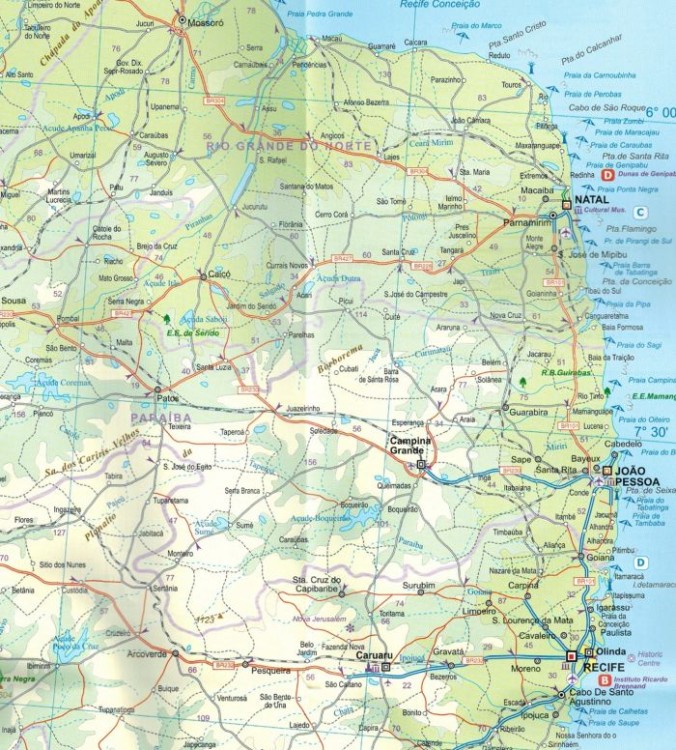 Rio de Janeiro i wschodnie wybrzeże. Mapa samochodowo-turystyczna wydawnictwa ITMB.  Fragment 3